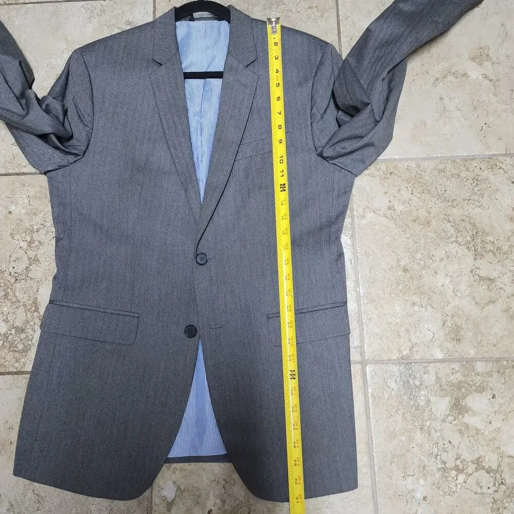 Banana Republic Grey Herringbone Blazer Tailored Fit 40 R
